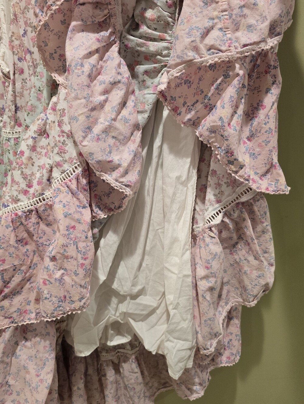 LoveShackFancy 100% Cotton Floral Tiered Midi Dress 2X - Picture 9 of 14